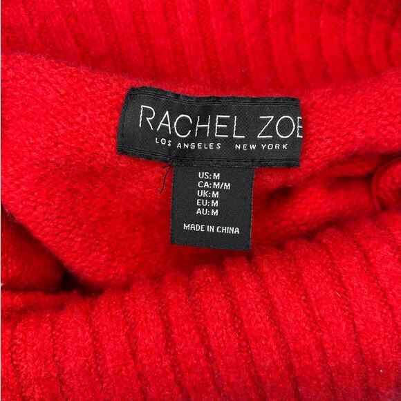 Rachel Zoe Women’s Cowl Neck Merino Blend Oversize Pullover Sweater, Red, size M - Picture 9 of 12